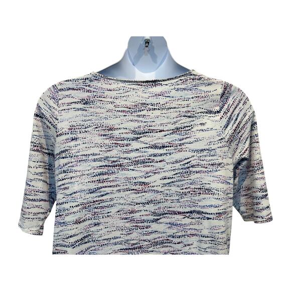 Pure J.Jill Top White Asymmetric Hem Half Sleeve Tunic Tee White Measures Large - Picture 6 of 13